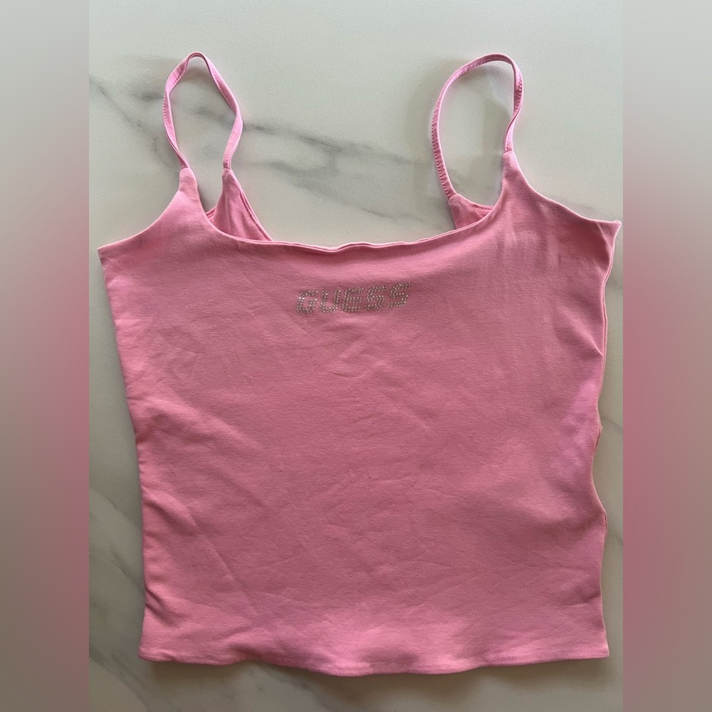 GUESS Pink Camisole Top with Silver Accents